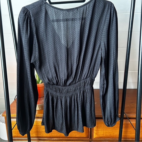 Silky Feel Black Blouse - Picture 2 of 3